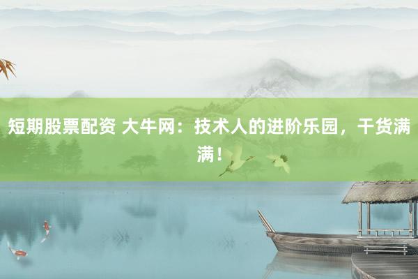 短期股票配资 大牛网：技术人的进阶乐园，干货满满！