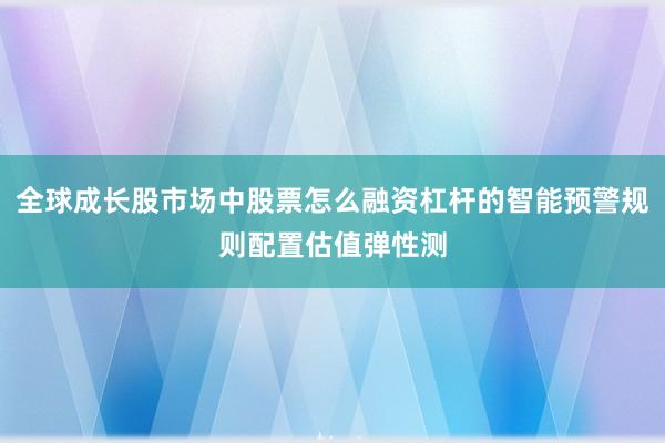 全球成长股市场中股票怎么融资杠杆的智能预警规则配置估值弹性测