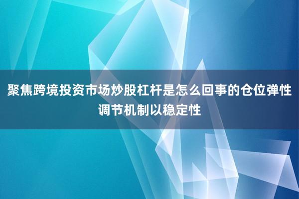 聚焦跨境投资市场炒股杠杆是怎么回事的仓位弹性调节机制以稳定性